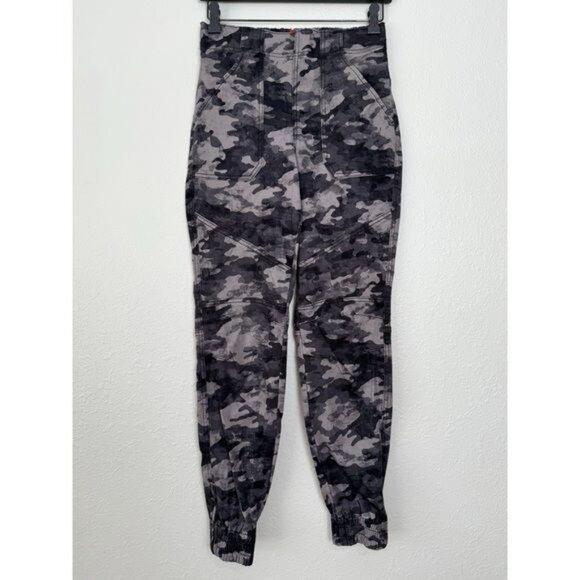 Spanx camo gray stretch twill cargo zipper joggers S - Picture 3 of 13